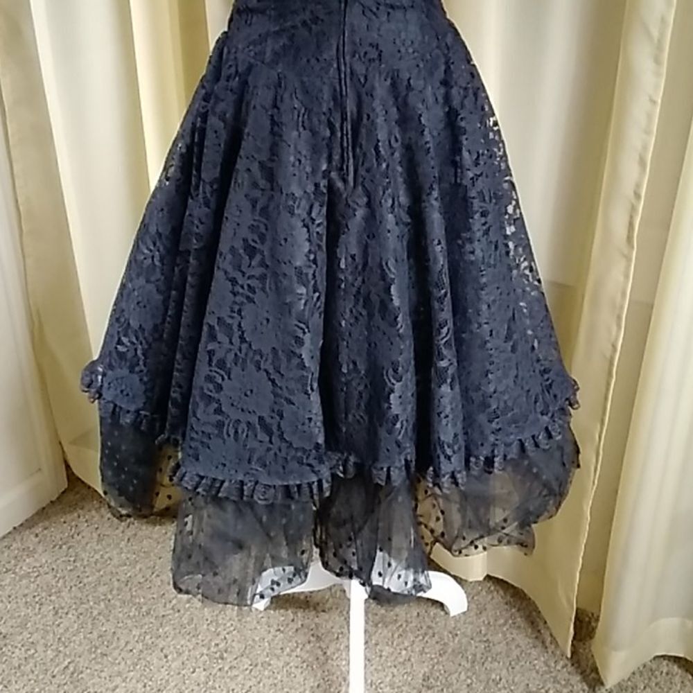 Vintage Black Lace Dress Size S Approximately No Tag - Picture 5 of 11
